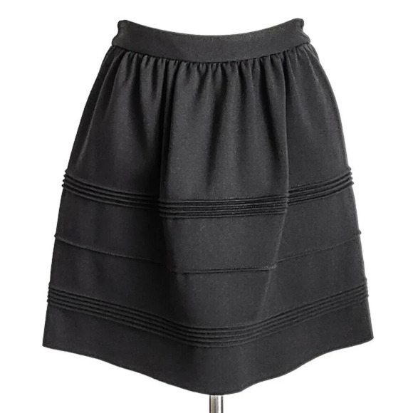 Madewell Black Ridged A-Line Mini Skirt - Picture 1 of 10
